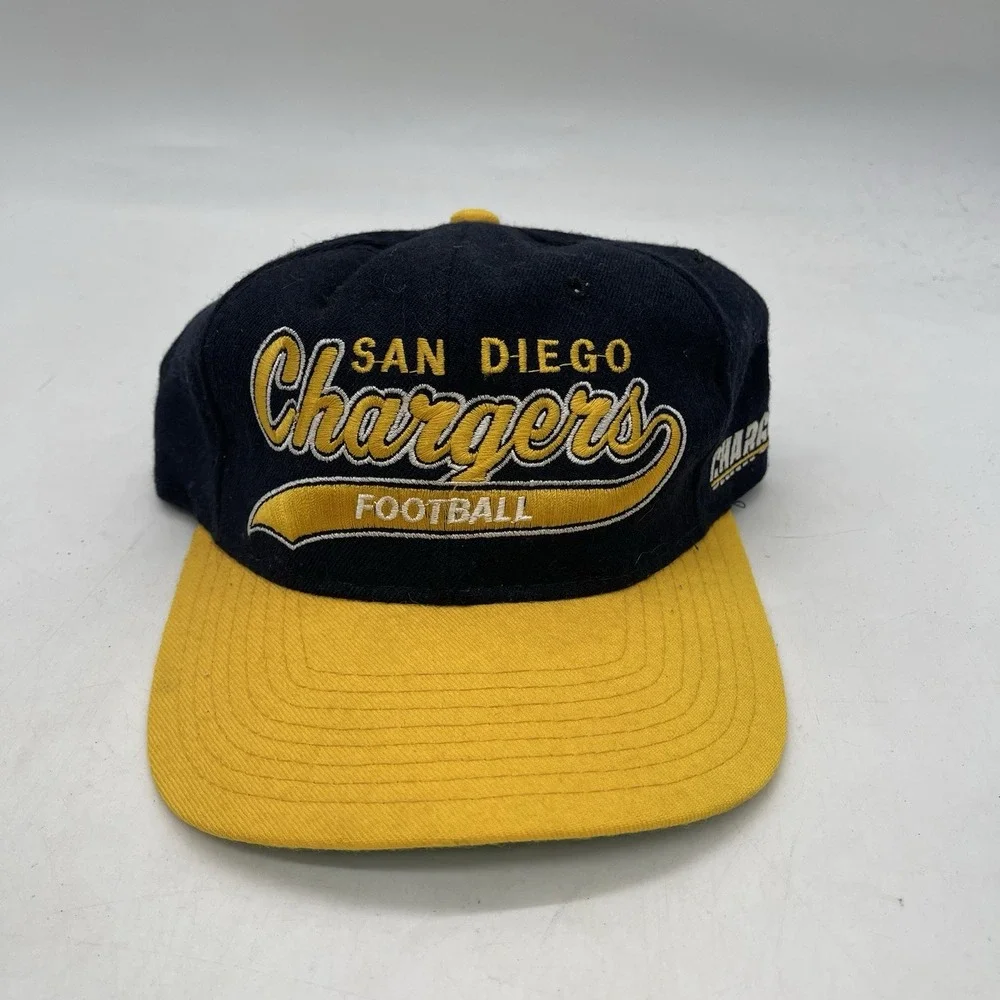 Vintage San Diego Chargers Hat Mens OSFA Script Starter The Natural Wool 90s